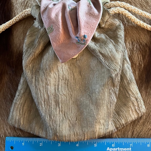 Lisa Violette Drawstring Small Cross Body Handbag 50" Beaded Strap - Picture 4 of 8